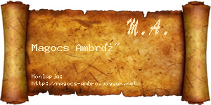Magocs Ambró névjegykártya